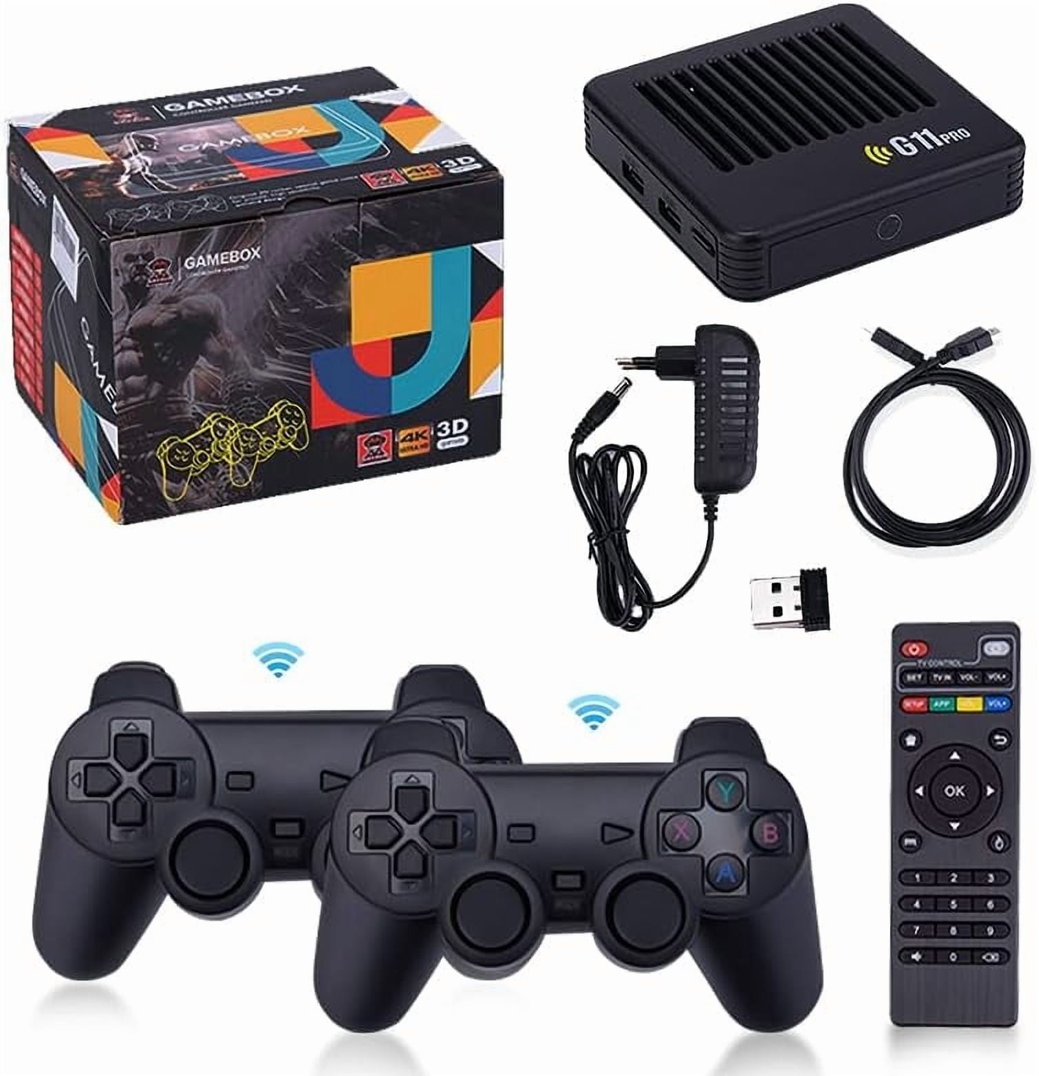 G11 Pro 4K Retro Game Box, Plug and Play Video Games with 2 Wireless Dual Controllers,  Output, 6000+ Built-in Games (256GB) H8