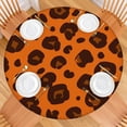 thumbnail image 2 of Orange and Brown Of Leopard Print Round Fitted Tablecloth with Elastic Edge,Dining Table Cover Waterproof,Outdoor Round Tablecloth for Camping,Dining,Indoor and Outdoor, 2 of 7