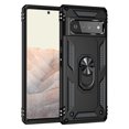 thumbnail image 2 of Designed for Google Pixel 6a Case, Military Grade Protective Phone Case Cover with Enhanced Metal Ring Kickstand [Support Magnet Car Mount] Compatible with Google Pixel 6a, Black, 2 of 8
