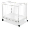 Foundations Chelsea Compact Steel Non-Folding Clearview Fixed-Side Crib, White