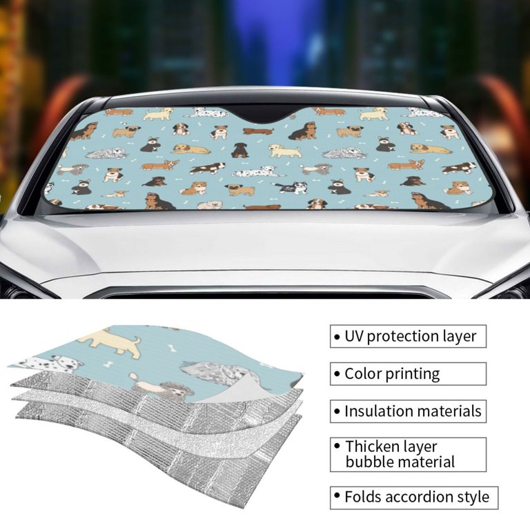 Dickno Car Windshield Sun Shade, 55.1×27.5 Foldable Front Window Dickno Car Windshield Sun Shade, 55.1×27.5 Foldable Front Window