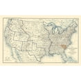 thumbnail image 2 of Bien 18x13 Black Ornate Wood Framed with Double Matting Museum Art Print Titled - Geographical Divisions Departments December 1860, 2 of 4