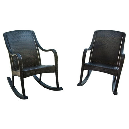 Hanover Outdoor Orleans Porch Rockers with Cushions, Avocado Green/French Roast
