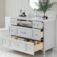 thumbnail image 2 of ARIEL Monroe 48 Inch Single Oval Sink Bathroom Vanity With Carrara White Quartz Countertop 1.5 Inch Edge In Grey, 2 of 7