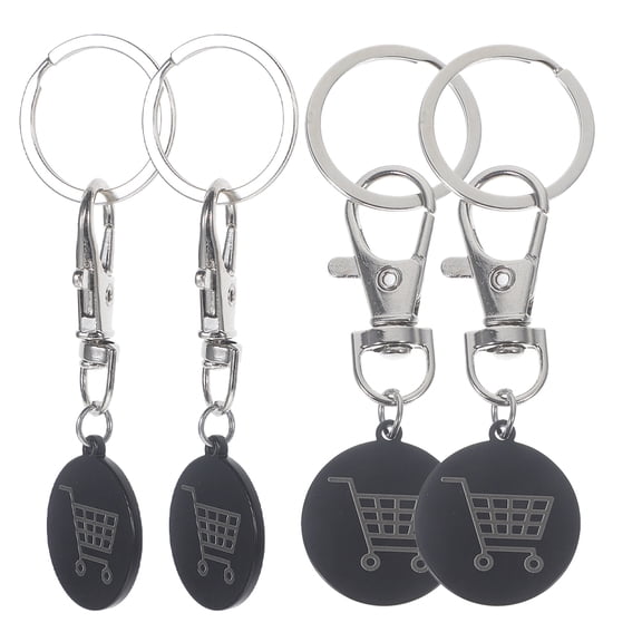 Raindrops Trolley Token Key Chain 4Pcs Compact for Universal Trolley Coin and Keys
