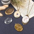 thumbnail image 2 of 6pcs 6 Shapes Oval Pendant Trays Bezels Blank Cabochon Settings and 6pcs 40x30mm Glass Cabochons Clear Dome for Photo Jewelry Making, 2 of 7