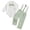 Light Green, variant on Baby Gentleman Outfit Collared Long Sleeve Button Bodysuit & Suspender Pants Cuffed Hem Baptism Formal Clothes Set Khaki,9-12 Months