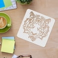 thumbnail image 3 of Tiger Stencils Template 11.8x11.8 inch Plastic Tiger Head Drawing Painting Stencils Square Reusable Animal Head Stencils for Painting on Wood, Floor, Wall and Fabric, 3 of 9