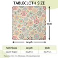 thumbnail image 2 of Multicolor Ethnic Floral Pattern Square Fitted Tablecloth with Elastic Edge,Square Table Cover,Washable Elastic Table Cover for Home Kitchen Party Decor 36"x36", 2 of 6