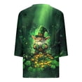 thumbnail image 2 of TaTaai Women's Spring Holiday T-Shirt V-Neck 3/4 Sleeve Loose Fit St. Patrick's Day Printed Top Irish Theme Casual Modern Blouse Gift, 2 of 5
