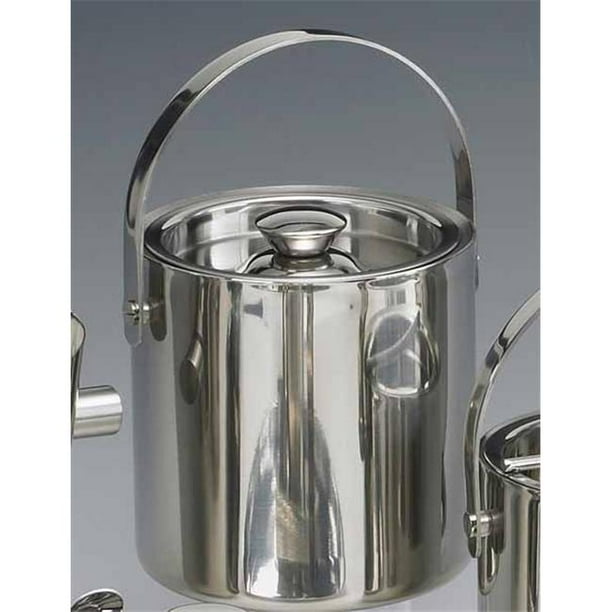 Kraftware 71487 Brushed Stainless Steel 1 Quart Doublewall Insulated Ice Bucket