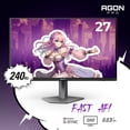 thumbnail image 2 of Restored AOC Agon PRO AG276QZD2 27" OLED Tournament Gaming Monitor 2560x1440, 240Hz 0.03ms, G-SYNC, PS5 Switch Compatible, Glossy, Black (Refurbished), 2 of 6