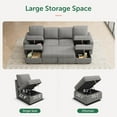 thumbnail image 5 of HONBAY 101.4" Convertible U-Shaped Modular Sleeper Sofa with Pull-Out Sofa Bed and Storage for Living Room Sets, Grey, 5 of 7