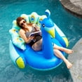 thumbnail image 6 of Swimline 90705 Inflatable Peacock Giant Swimming Pool Float with Backrest, Blue, 6 of 6