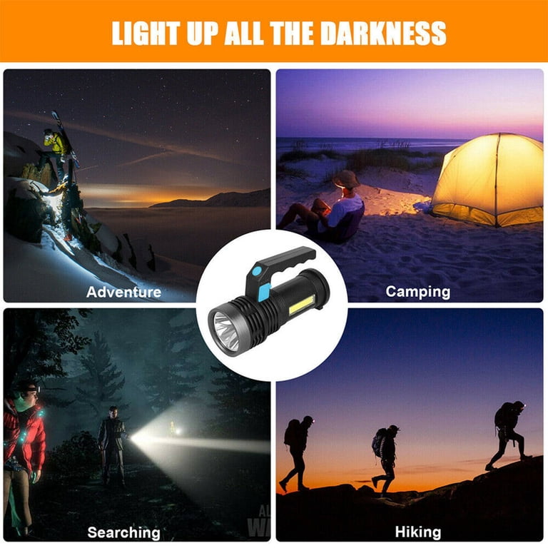 10000 lumens flashlight rechargeable Husky 10000 Lumens Dual Power LED Rechargeable Focusing Aluminum Flashlight
