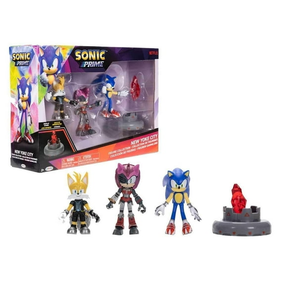 Sonic Prime 2.5" Figure Multipack with Sonic, Tails Nine & The Prism Shard - Includes Display Base!
