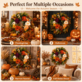 thumbnail image 4 of 24 Inch Fall Wreath for Front Door, Artificial Autumn Harvest Wreath with Sunflowers Pumpkins Maple Leaves Berries, Thanksgiving Halloween Home Porch Decor, 4 of 8