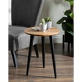 thumbnail image 2 of Kate and Laurel Rumsen Table d'Appoint Style Ferme, 16 x 16 x 21, Naturel et Noir, Table de Bout Moderne Sophistiquée avec Piédestal pour Rangement et Présentation, 2 of 2