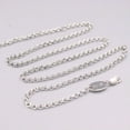 thumbnail image 2 of K-KED S925 Real Silver Necklace For Men Women 3.5mm Rolo Circle Chain 22''L, 2 of 4