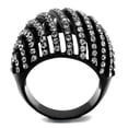 thumbnail image 3 of Luxe Jewelry Designs Women's Black IP Stainless Steel Ring with Black Diamond Crystals - Size 7, 3 of 4