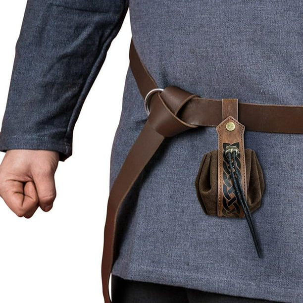 Bolso pequeño para cinturón con cordón multiusos de cuero PU