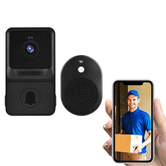 Homgeek 1080P Haute Résolution Visual Smart Doorbell Caméra Vidéo Sans Fil Doorbell avec Vision Nocturne IR 2 Voies Audio Surveillance en Temps Réel