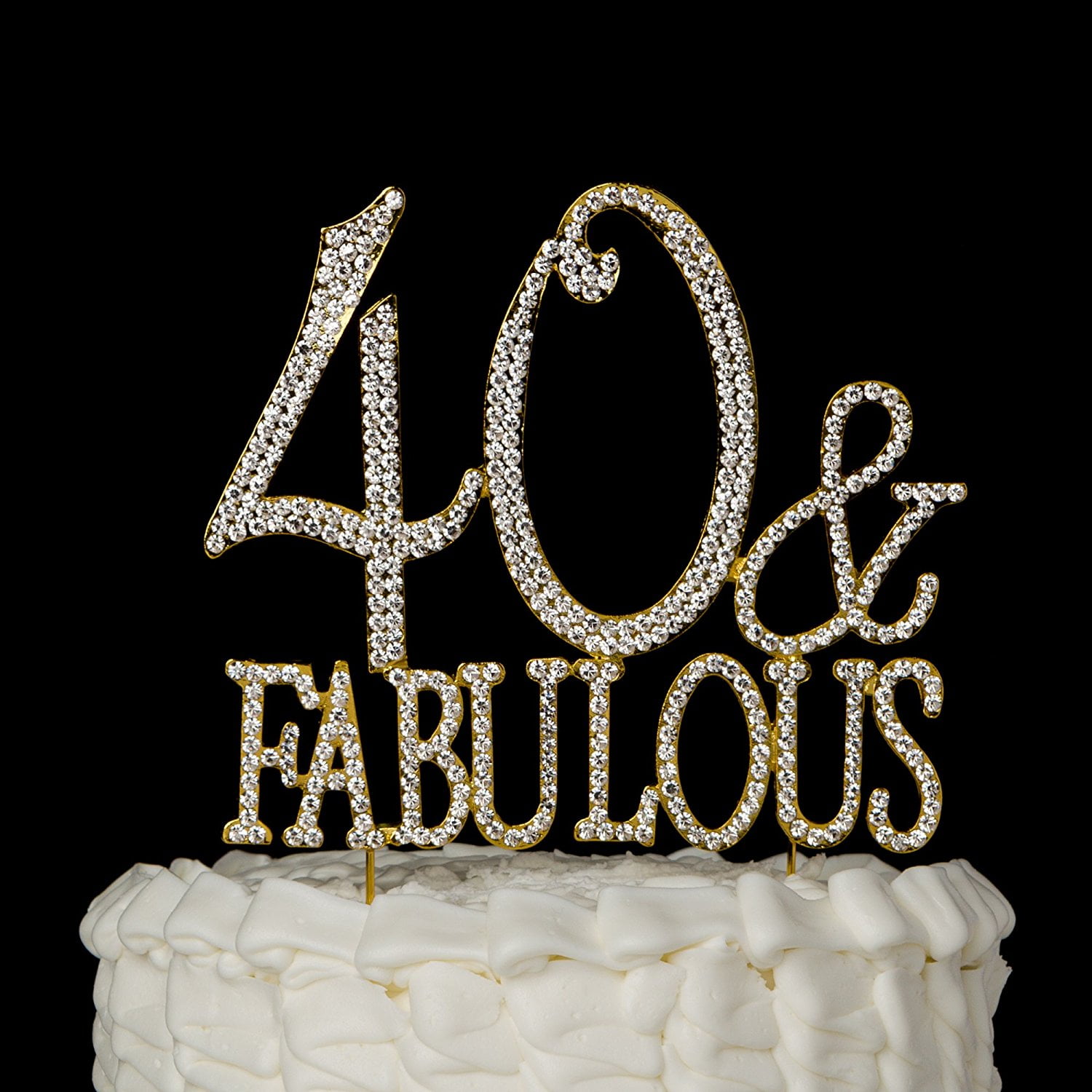 40 And Fabulous Cake Topper For 40th Birthday Gold Party
