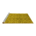 thumbnail image 2 of Ahgly Company Machine Washable Indoor Round Oriental Yellow Industrial Area Rugs, 5' Round, 2 of 4