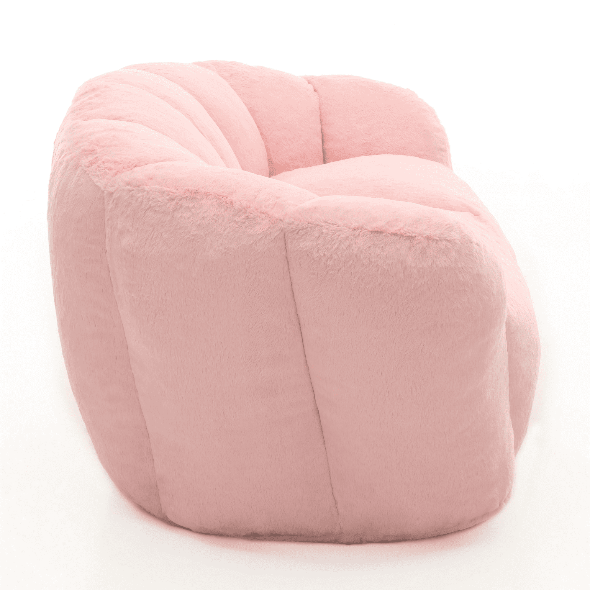 Oversized Floor Sofa for Living Room Bedroom, Bean Bag Chair for Adults, Ultra Soft Fluffy Loveseat Bean Bag Sofa, Cozy Reading Chair with Filler, Pink