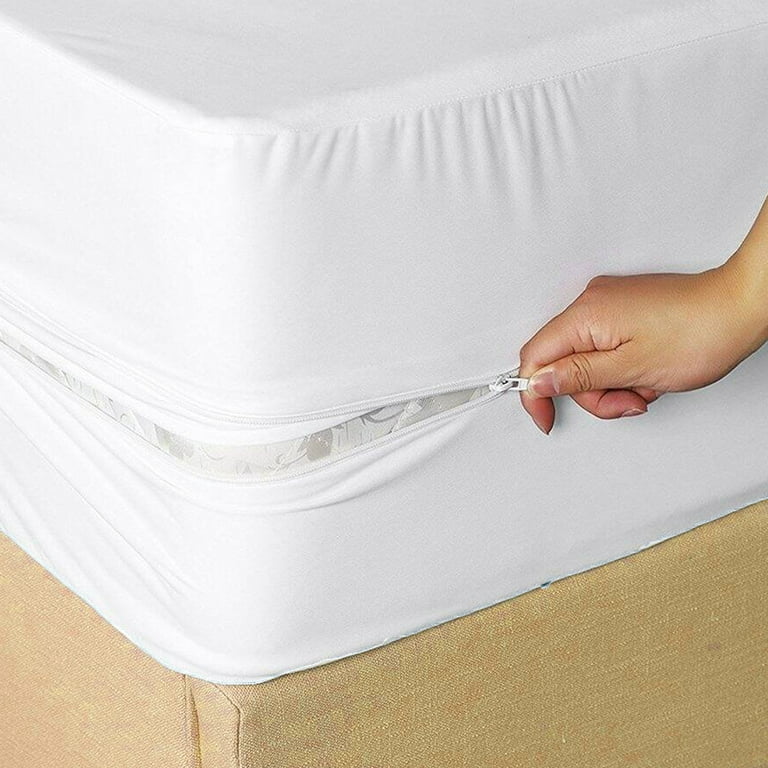 Original Bed Bug Blocker Zippered Mattress Cover Protector, White, Twin