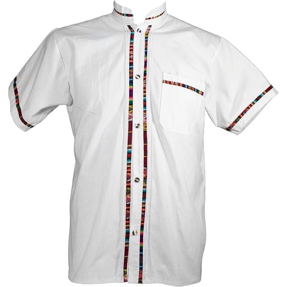 Boy's Short Sleeve Mexican Guayabera Shirts Made in Mexico, Multiple Colors, Size 0-12 (as1, Numeric, Numeric_12, Regular, White)