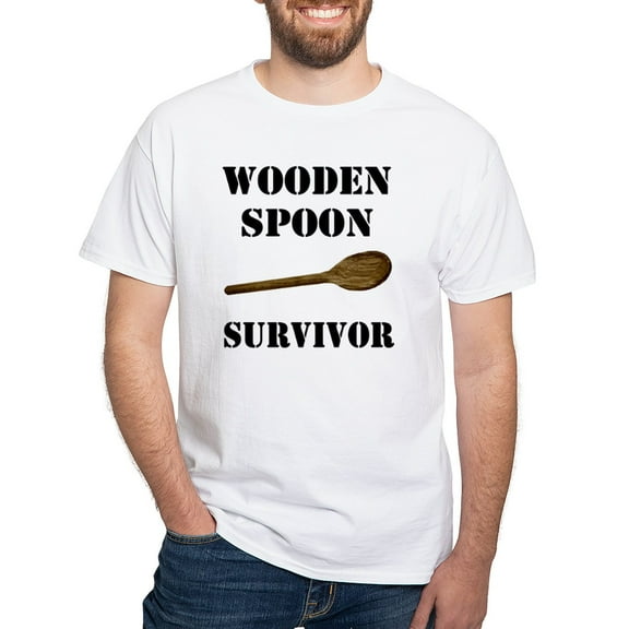 CafePress - Wooden Spoon Survivor White T Shirt - Men's Classic T-Shirts