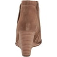 thumbnail image 3 of LUCKY BRAND Womens Brown V-Notch Cutout Padded Yabba Round Toe Wedge Zip-Up Leather Booties 11 M, 3 of 5