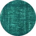 thumbnail image 1 of Ahgly Company Indoor Round Abstract Turquoise Blue Modern Area Rugs, 3' Round, 1 of 4