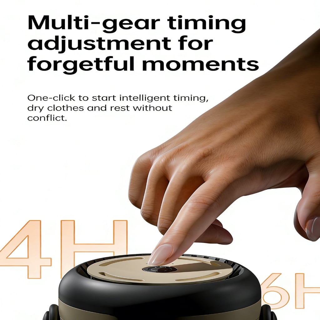 Miiottaa Compacts Foldable Clothes Dryer Hangers Thermostatic Technology Adjustable Timer Gentle Drying Adjustable Timer