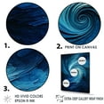 thumbnail image 3 of Designart "Swirling Blue Wave Spiral I" Abstract Spirals Floater Framed Wall Art Prints, 3 of 5