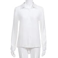 thumbnail image 4 of Meichang Womens Button Down Shirts Plus Size Long Sleeve Collar Chiffon Tops Business Casual Work Blouses Solid Loose Fit Lightweight Dressy Tops, 4 of 7