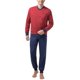 thumbnail image 2 of hajo conjunto de pijama para hombre - largo, puños, cuello en V, Klima-Light, mezcla de algodón Rojo 3XL (XXX-Large), 2 of 3