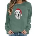 thumbnail image 2 of yoeyez Christmas T Shirts Women Xmas Cute Pet Print Pullover Tops Crewneck Lightweight Long Sleeve Sweatshirt Winter Holiday Tunics, 2 of 6