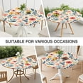 thumbnail image 7 of Pioneer Flower Floral Print Pattern Round Fitted Tablecloth with Elastic Edge,Dining Table Cover Waterproof,Outdoor Round Tablecloth for Camping,Dining,Indoor and Outdoor, 7 of 7