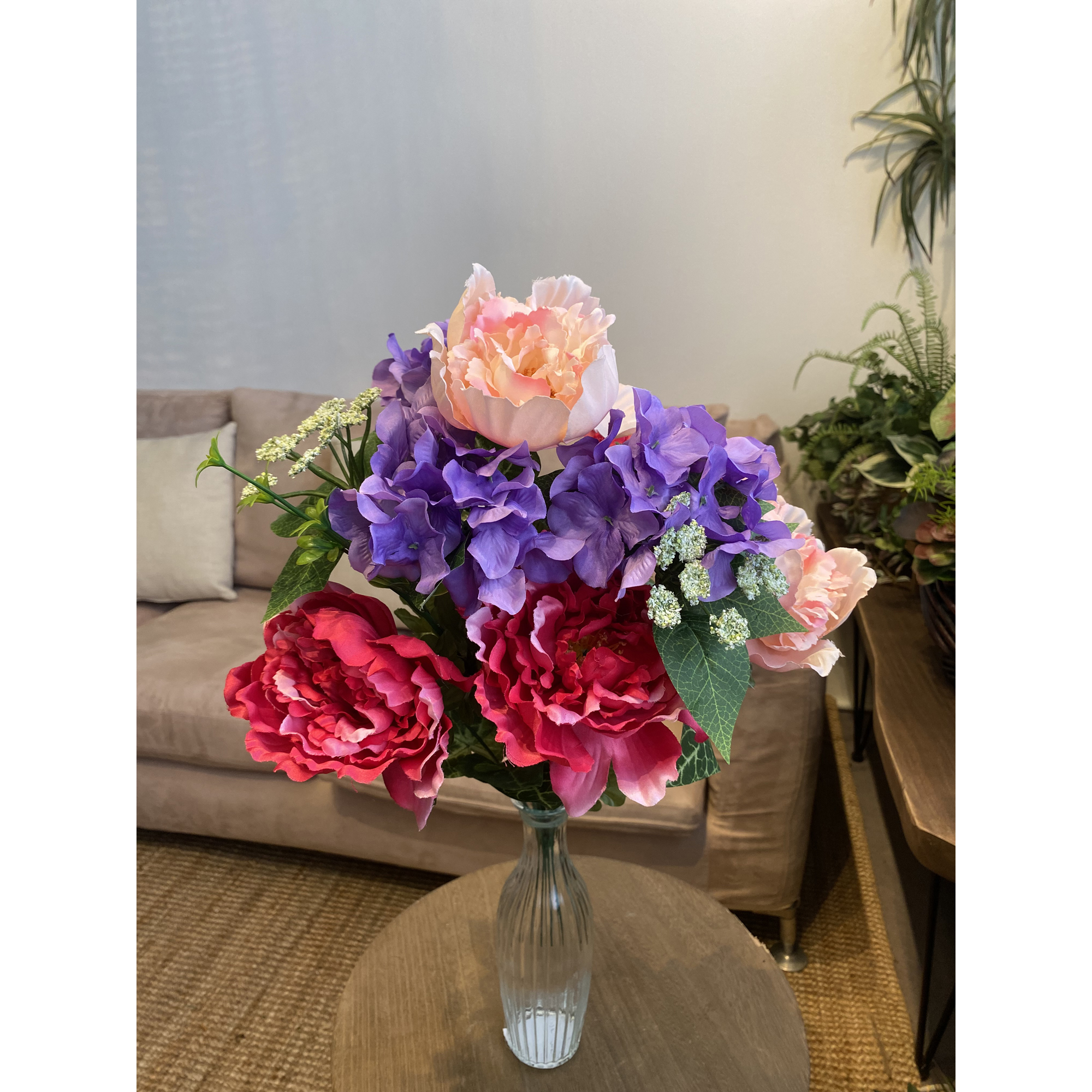 Mainstays Artificial Pink Mixed Peony  20 in Tall Spring Indoor Bouquet - image 2 of 7
