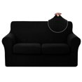 thumbnail image 1 of Funda para sofá loveseat extensible y lavable U-NICE HOME en negro, 1 of 7