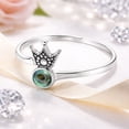 thumbnail image 5 of Princess Perfect Tiara Crown Abalone Shell Sterling Silver Band Ring for Female Anniversary Size-7, 5 of 6