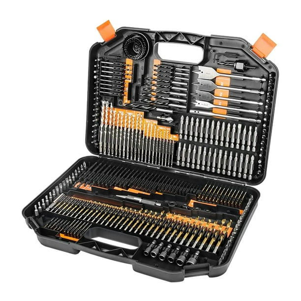 Juego de brocas para taladro HSS de 246 piezas, con estuche de transporte Metalurgia de cemento de madera y metal para reparación de viviendas de