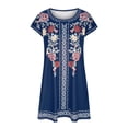 thumbnail image 4 of Robe à Manches Courtes pour Femmes Robe Décontractée à Manches Courtes Printemps/été pour Femmes Robe Imprimée Ample à Col Rond Robe Courte pour Femmes Aguichant, 4 of 5