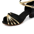 thumbnail image 4 of Dakaela Womens Ballroom Dance Shoes Latin Salsa Performance Dancing Pumps Open Toe Dress Heels Black 7, 4 of 7
