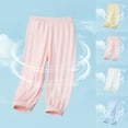 thumbnail image 7 of ZACPNCV Boys Girls Long Bloomers Cotton Harem Pants for Kids Elastic Waist Jogger Pants Solid Lounge Trousers Summer Clothes Yellow 6-9 Months, 7 of 7