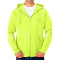 thumbnail image 1 of Jerzees Men's Adult Full Zip Hooded Sweatshirt, Safety Green, Small, 1 of 1
