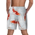 thumbnail image 3 of Sigee Koi Fish Corals,Spring Summer Print Mens Swim Trunks with Compression Liner Quick Dry Swim Stretch Beach Shorts with Pockets,S-3XL, 3 of 7