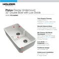 thumbnail image 3 of Houzer Platus 32 in White Fireclay Apron Front Farmhouse 50/50 Double Bowl Kitchen Sink with Low Divider - PTD-6400 WH, 3 of 7